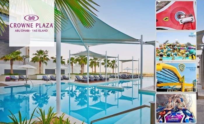 4* Crowne Plaza Yas Island Hotel with Breakfast and Parks Access 
